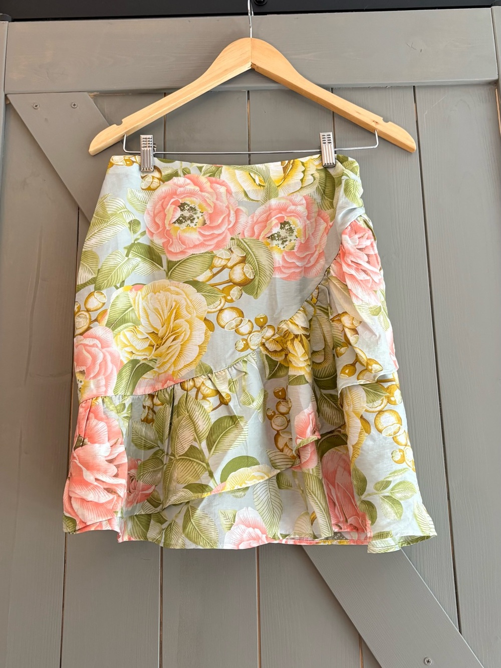 Express Floral Circle Skirt in Pink, Yellow & Green
